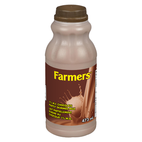 473ML FARMERS CHOCOLATE MILK 1% BOTTLE