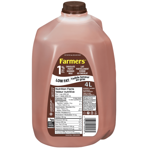 4L FARMERS CHOCOLATE MILK 1% JUG