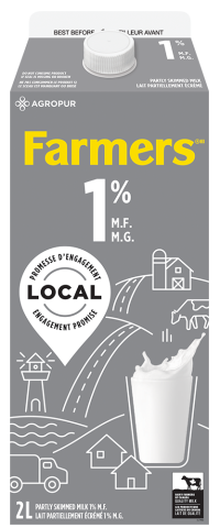 Partly skimmed homogenized milk containing 1% milk fat and at least 8.25% of non fat milk solids.