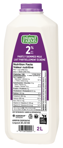 2L ISLAND FARMS LAIT 2% PLASTIQUE