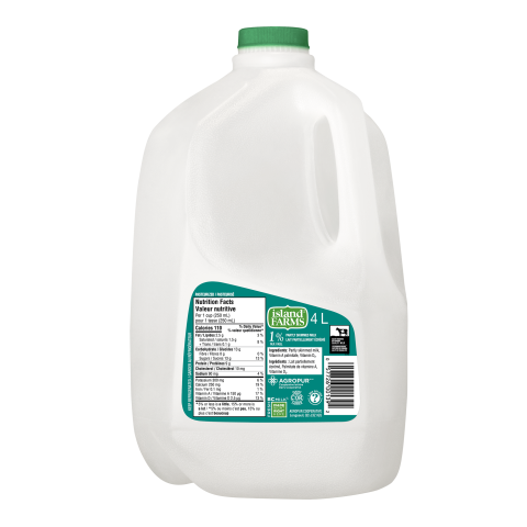 4L ISLAND FARMS LAIT 1% PLASTIQUE