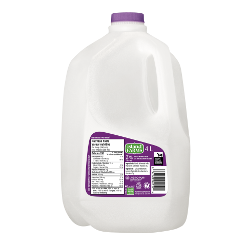 4L ISLAND FARMS LAIT 2% PLASTIQUE