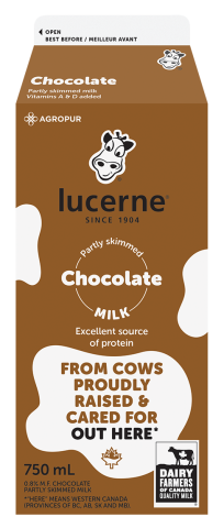 750 ML LUCERNE CHOCOLATE MILK 0.8%