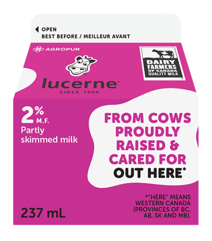 237ML LUCERNE LAIT 2%