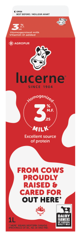 1L LUCERNE LAIT 3,25%