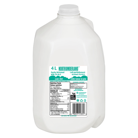 4L NORTHUMBERLAND LAIT 1% PLASTIQUE