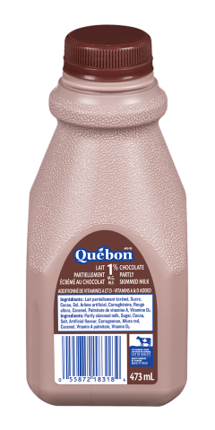 473ML QUÉBON LAIT AU CHOCOLAT 1% BOUTEILLE