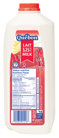 2L QUÉBON LAIT 3,25% PLASTIQUE