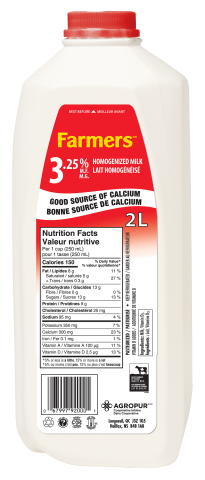 2L FARMERS MILK 3.25% JUG