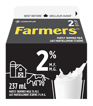 Partly skimmed homogenized milk containing 2% milk fat and at least 8.25% of non fat milk solids.