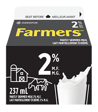 Partly skimmed homogenized milk containing 2% milk fat and at least 8.25% of non fat milk solids.