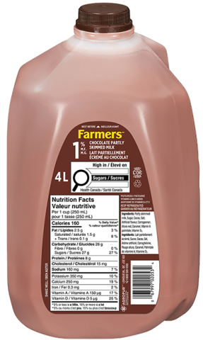 4L FARMERS CHOCOLATE MILK 1% JUG