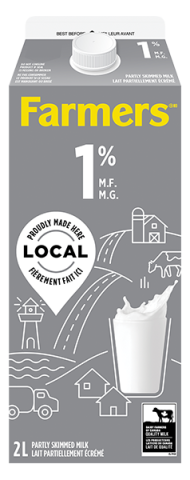 Partly skimmed homogenized milk containing 1% milk fat and at least 8.25% of non fat milk solids.