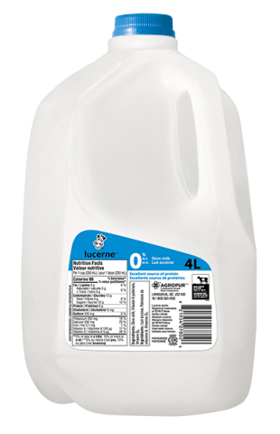 4L LUCERNE LAIT 0% PLASTIQUE