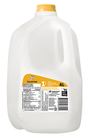 4L LUCERNE LAIT 1% PLASTIQUE