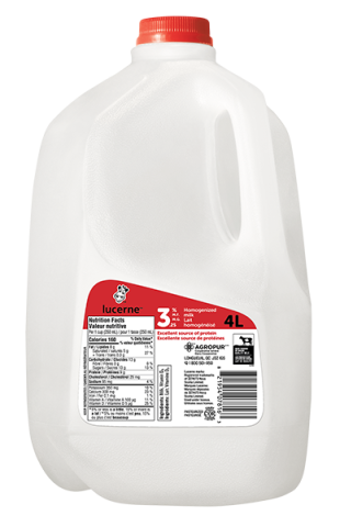 4L LUCERNE MILK 3.25% JUG