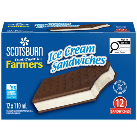 12X110ML SCOTSBURN VANILLA ICE CREAM SANDWHICH