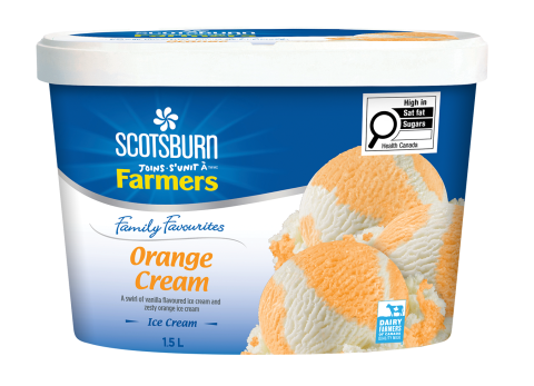 Scotsburn Joins Farmers Ice Cream Orange Cream