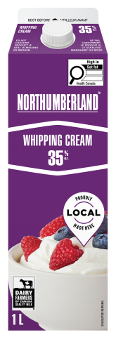 1L CARTON NORTHUMBERLAND 35% WHIPPING CREAM