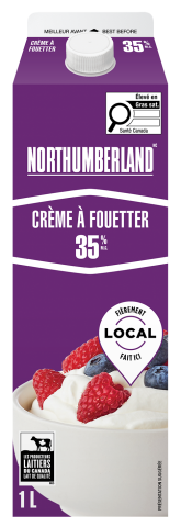 1L CARTON NORTHUMBERLAND 35% CRÈME FOUETTÉE