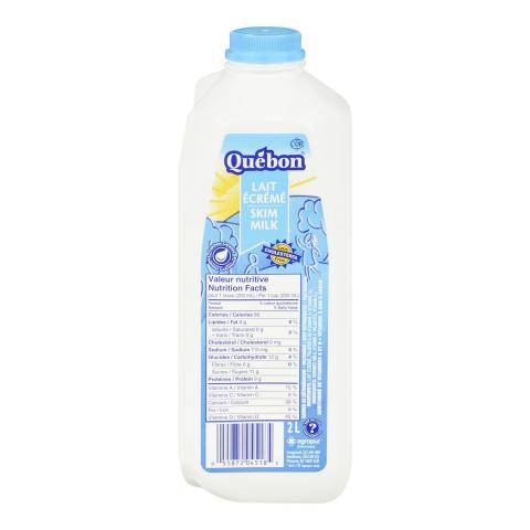 2 LT ECRÉMÉ QUEBON PLASTIQUE