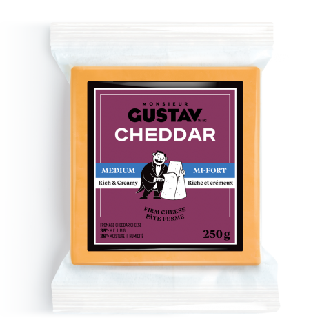 Cheddar Mi-Fort coloré Monsieur Gustav 16 X 250G