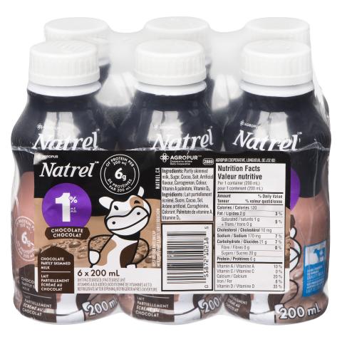 4X6X200ML NATREL LAIT CHOCOLAT