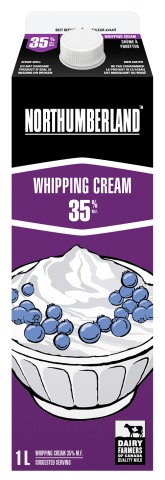 1L CARTON NORTHUMBERLAND 35% WHIPPING CREAM