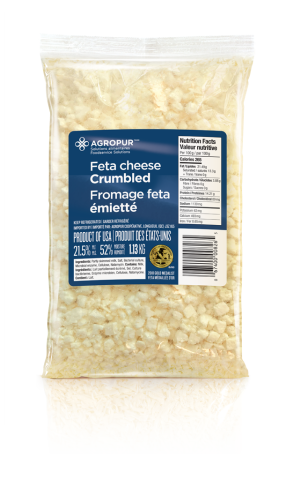 S:\Marketing_Canada\Fromages Fins\GUIDES DES FROMAGES\Photos_2023\Agropur Food Service Solutions\FETA EMIETTE ASA 4X1.13KG