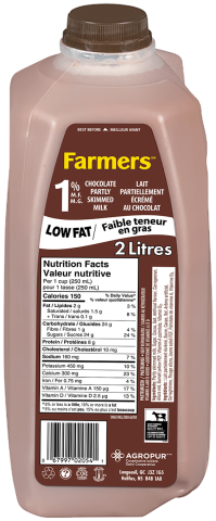 2L FARMERS CHOCOLATE MILK 1% JUG