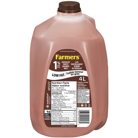 4L FARMERS CHOCOLATE MILK 1% JUG
