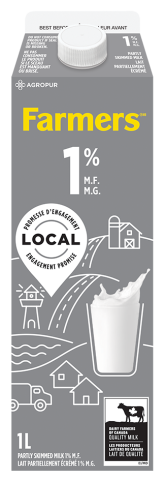 Partly skimmed homogenized milk containing 1% milk fat and at least 8.25% of non fat milk solids.