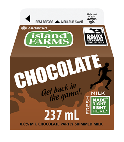 237ML ISLAND FARMS LAIT AU CHOCOLAT 0,8%