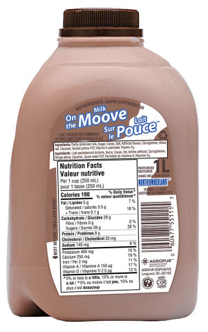 1L NORTHUMBERLAND LAIT AU CHOCOLAT 2% PLASTIQUE