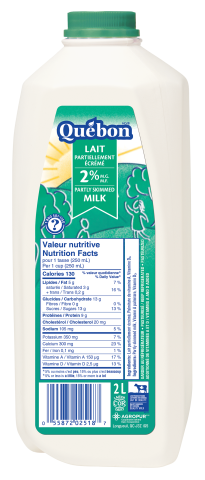 2L QUÉBON LAIT 2% PLASTIQUE