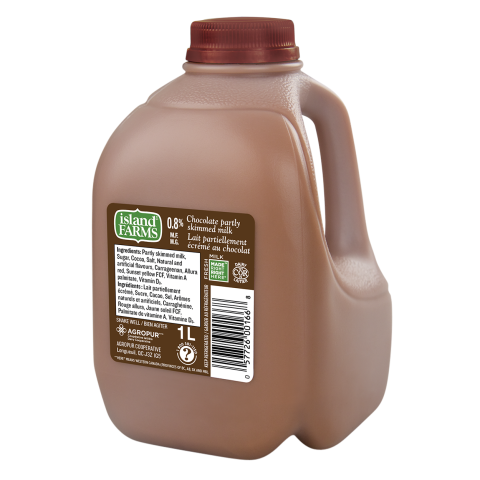 1L ISLAND FARMS LAIT AU CHOCOLAT 0,8% PLASTIQUE