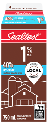750mL SEALTEST CHOCOLATE MILK SUGAR REDUCED 1%
