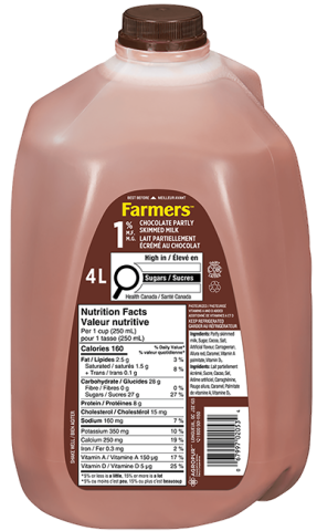 4L FARMERS CHOCOLATE MILK 1% JUG