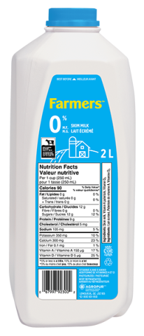 Farmers Milk 0% 2L Jug