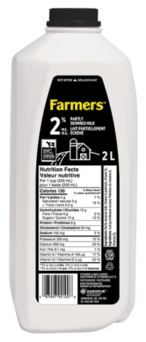2L FARMERS MILK 2% JUG