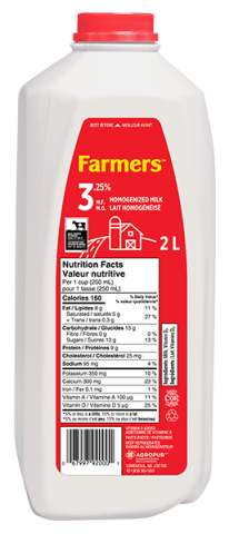 2L FARMERS MILK 3.25% JUG