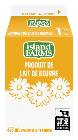473ML ISLAND FARMS PRODUIT DE LAIT DE BEURRE 1,5%