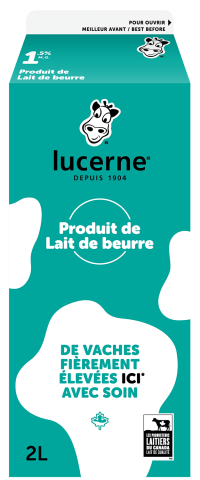 2L LUCERNE LAIT DE BEURRE 1,5%