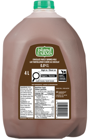 4L ISLAND FARMS CHOCOLATE MILK 0.8% JUG