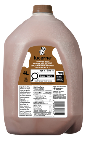 4L LUCERNE LAIT AU CHOCOLAT 0,8% PLASTIQUE
