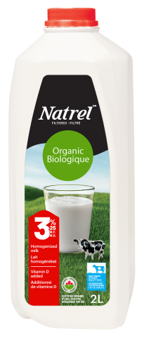 2L NATREL LAIT BIOLOGIQUE 3,25% PLASTIQUE