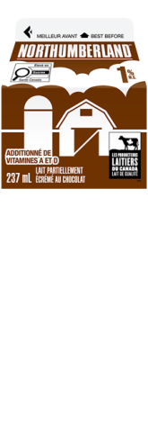237ML NORTHUMBERLAND LAIT AU CHOCOLAT 1%