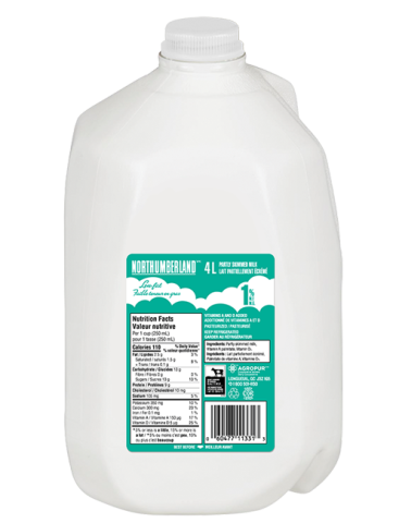 4L NORTHUMBERLAND MILK 1% JUG