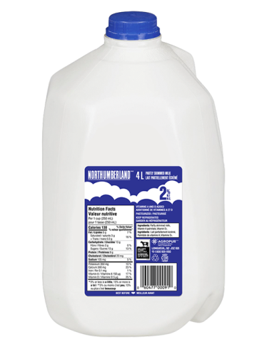 4L NORTHUMBERLAND MILK 2% JUG