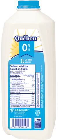 2L QUÉBON MILK 0% JUG